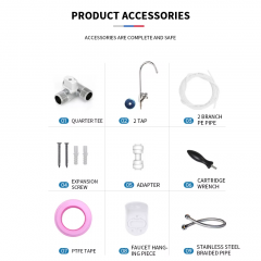 OEM 5 stages water purifier countertop filtro de agua uv filter water stainless steel uf water filters for home drinking