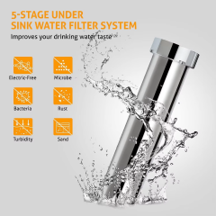 OEM 5 stages water purifier countertop filtro de agua uv filter water stainless steel uf water filters for home drinking