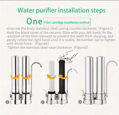 Kitchen Water Filter System 2 Stages Desktop Stainless Steel Faucet Water Filter with Pvdf Washable Uf Membrane