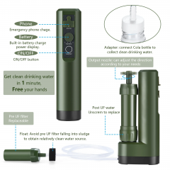 Survival Camping Emergency Personal Mini Outdoor Portable Electric Water Filter Straw