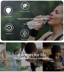 Hollow Fiber Membrane KDF Mini Hiking Outdoor Camping Water Filter Portable Life Water Filter Straw
