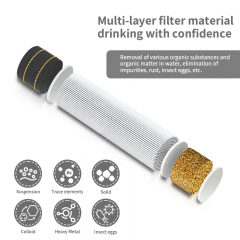Hollow Fiber Membrane KDF Mini Hiking Outdoor Camping Water Filter Portable Life Water Filter Straw