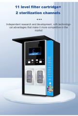Dual Window Reverse Osmosis Purified Water Vending Machine 220V 2000L Capacity Commercial Mini Portable RO Water Purification Plant