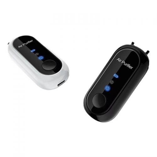 Hanging neck negative ion air purifier for removing second-hand smoke, formaldehyde, car and household use