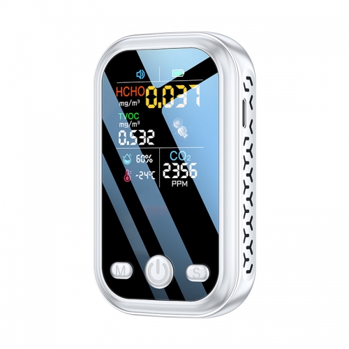 Handheld portable co2 air quality detector smart formaldehyde carbon dioxide detector with indoor temperature and humidity
