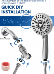 Minerals Stones Replacement Filters 10 Modes Spray Combo High Pressure Detachable Filtered Shower Head with Handheld