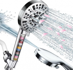 Minerals Stones Replacement Filters 10 Modes Spray Combo High Pressure Detachable Filtered Shower Head with Handheld