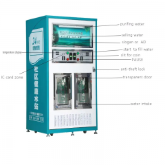 Dual Window Reverse Osmosis Purified Water Vending Machine 220V 2000L Capacity Commercial Mini Portable RO Water Purification Plant