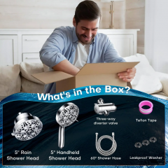 Multi-function ABS Shower Head and Handheld Shower with Filter and Diverter