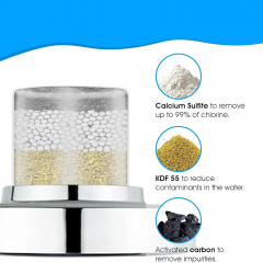 Luxury High-Pressure Black and Chrome Shower Head with Filter Bathroom Faucet Accessory