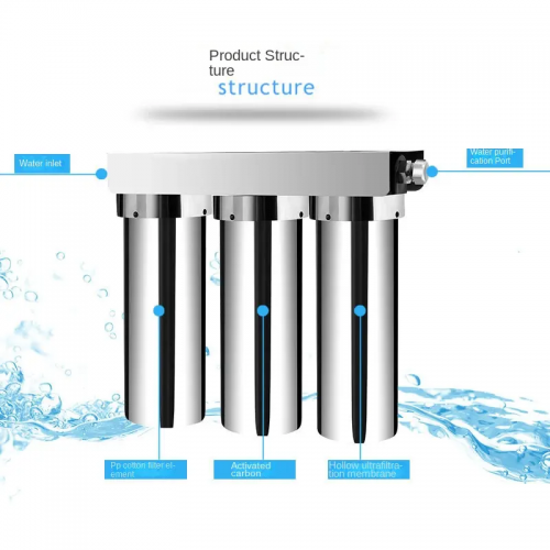 10 Inch 3 Stages Stainless Steel Water Purifier UF PP CTO Household Direct Drinking Prefilter undersink Ultrafiltration Water Filter system