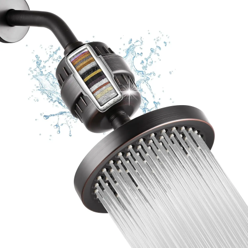 High Pressure Rain Shower Head Filter Set for Hard Water Removes Chlorine and Harmful Substances