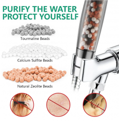 9 Spray Modes+Jet Flush Filtered Shower Head for Hard Water High Pressure Filtered Detachable Showerhead