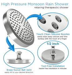New Design Bathroom ABS Chrome Finishing Top 6 Inch Round Rain Shower Head with Filterh Filter