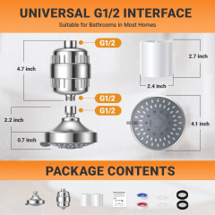 5 Spray Settings Shower Head with 20 Stage Filtered High Pressure Rain Showerhead Filter for Hard Water