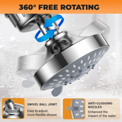 5 Spray Settings Shower Head with 20 Stage Filtered High Pressure Rain Showerhead Filter for Hard Water