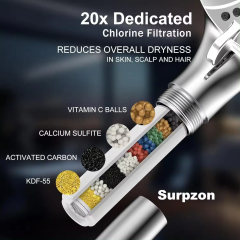 10 Settings Filter Shower Head with Massaging Ball High Pressure Shower Set with Hose and Bracket