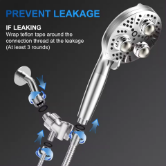 10 Settings Filter Shower Head with Massaging Ball High Pressure Shower Set with Hose and Bracket