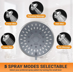 5 Spray Settings Shower Head with 20 Stage Filtered High Pressure Rain Showerhead Filter for Hard Water