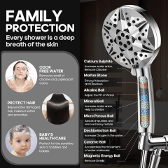 Mineral 10 Function High Pressure Shower Head with 2 Jet Spray Modes Filter Handheld Showerhead