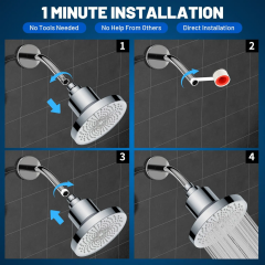 Modern Stainless Steel Household Shower Head with multilevel Filter Pure Water G1/2