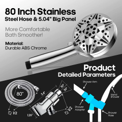 Mineral 10 Function High Pressure Shower Head with 2 Jet Spray Modes Filter Handheld Showerhead