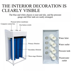 Commercial RO Water Purifier System 400G 5-Stage Filtration RO Water Purifier Low Wastewater Ratio School Application