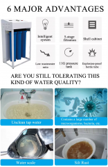 Commercial RO Water Purifier System 400G 5-Stage Filtration RO Water Purifier Low Wastewater Ratio School Application