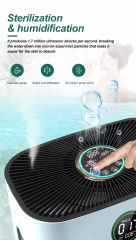 Customized Smart Air Purifier with Humidifier & UV Sterilizer Auto-adjust Humidity for Allergy Relief