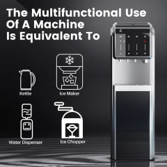 Commercial Intelligent Advanced RO Filtration System Vertical Water Dispenser With Ice Maker Machine