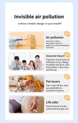 Portable Desktop air purifier smart air filtration system home office small UV sterilization whole house negative ion air purification