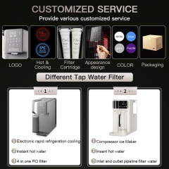 2025 Factory Desktop Water Purifier Dispenser Hot Selling Desktop Water Cooler Hot&cold Normal Purifier Children Safety Lock RO Water Dispenser Purifier Cooler