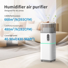 Durable Home Air Purifier Aromatherapy Humidify Features HEPA Activated Carbon Filters Electric Manual Power Source Made Plastic