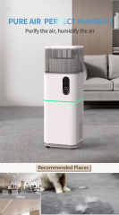 Durable Home Air Purifier Aromatherapy Humidify Features HEPA Activated Carbon Filters Electric Manual Power Source Made Plastic