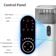 Durable Home Air Purifier Aromatherapy Humidify Features HEPA Activated Carbon Filters Electric Manual Power Source Made Plastic