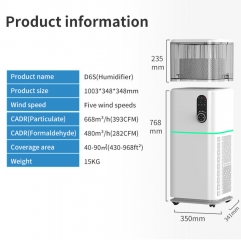 Durable Home Air Purifier Aromatherapy Humidify Features HEPA Activated Carbon Filters Electric Manual Power Source Made Plastic