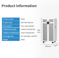 High CADR Value Commercial Air Purifier Small with Large Flow New Condition for Air Cleaning Equipment