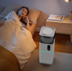 Durable Home Air Purifier Aromatherapy Humidify Features HEPA Activated Carbon Filters Electric Manual Power Source Made Plastic