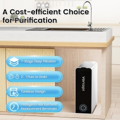 Under-Sink Water Purifier System Reverse Osmosis RO Water Filtration With Alkaline Household Tankless Water Filter System
