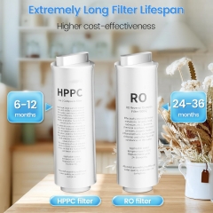 Under-Sink Water Purifier System Reverse Osmosis RO Water Filtration With Alkaline Household Tankless Water Filter System