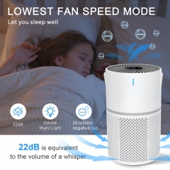 Desktop Portable Type-C Air Cleaner Supply Low Noise Home Office Baby Use Three-layer Filtration HEPA Air Purifier