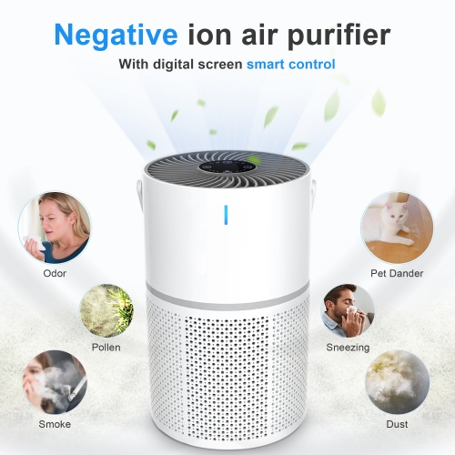 Desktop Portable Type-C Air Cleaner Supply Low Noise Home Office Baby Use Three-layer Filtration HEPA Air Purifier