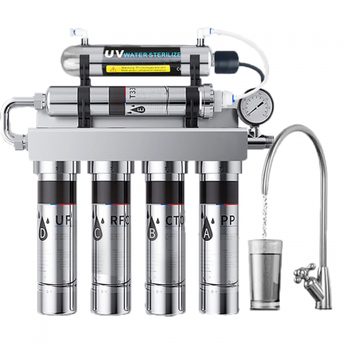 Upgraded Smart 90 Liters 6 Stages 304 Stainless Steel Home UV Water Purifier with 6W Light