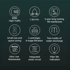 New Design Large flow 600 800 GPD Under Sink Alkaline Under Reverse Osmosis filtration System RO Water Purifier home water filter system